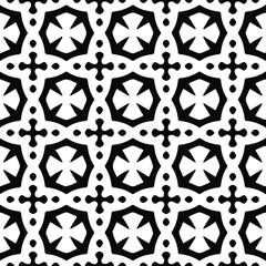  Geometric vector pattern with Black and white colors. Seamless abstract ornament for wallpapers and backgrounds.