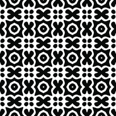  Geometric vector pattern with Black and white colors. Seamless abstract ornament for wallpapers and backgrounds.