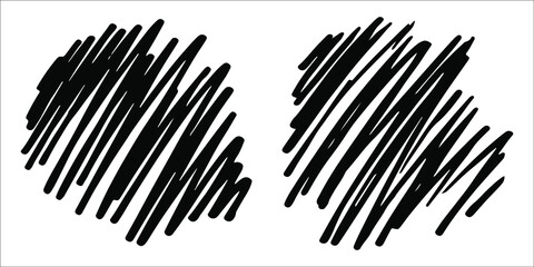 Naklejka premium Set of grunge background patterns of slanting spirals. Hand drawn ink brush black and white stains design elements. Vector illustration for wallpaper, greeting card, wrapping paper, textile, cover, ba