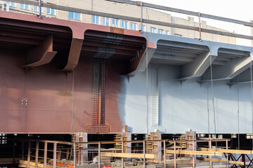 Protection of steel structures against corrosion - priming of metal surfaces of the road bridge...