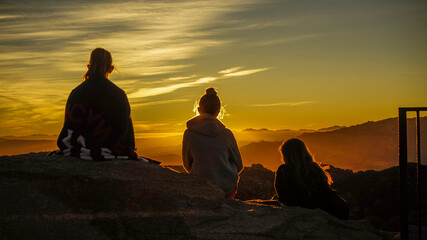 staring out at the sunset