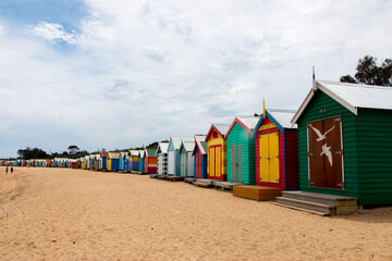 Brighton Bathing Boxes Line the Beach in Melbourne, Victoria, Australia