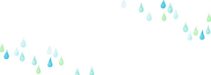ブルー系しずくの水彩フレーム