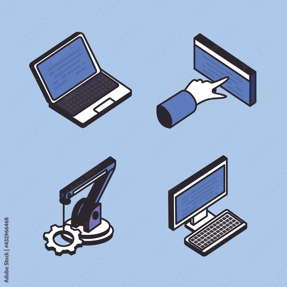 Poster web development icon collection