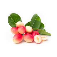 Koromcha fruit - Karonda or Carissa carandas (Carissa Carandas Linn) isolate on white background