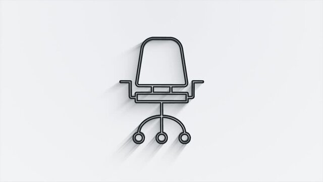 Office icon. Web line shadow icon set. Office, great design for any purposes. Motion graphics.