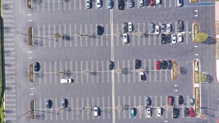 Aerial VIew of a quiet parking lot 