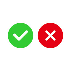 check mark and cross mark icon vector sign symbol