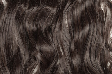 single piece of clip in wavy brown synthetic hair extensions