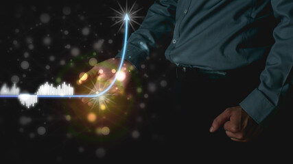 A compass in the hands of a young businessman