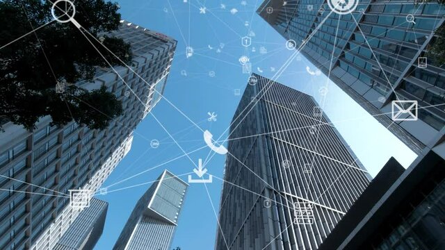  Futuristic network concept, city Technology