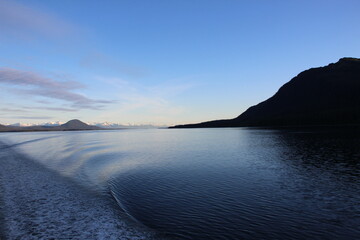 Early morning sail into Juneau, Alaska.