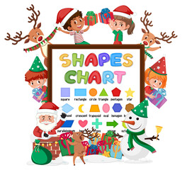 Shapes chart board with wild animals