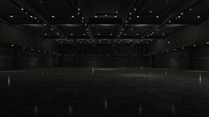 Fototapeta na wymiar Empty convention hall center. backdrop for convention stands.3d render.