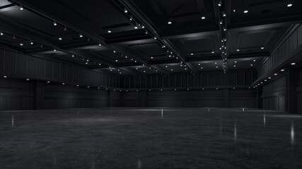 Fototapeta na wymiar Empty convention hall center. backdrop for convention stands.3d render.