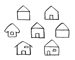 transparent hand drawn house, homepage, website, url, icons vector