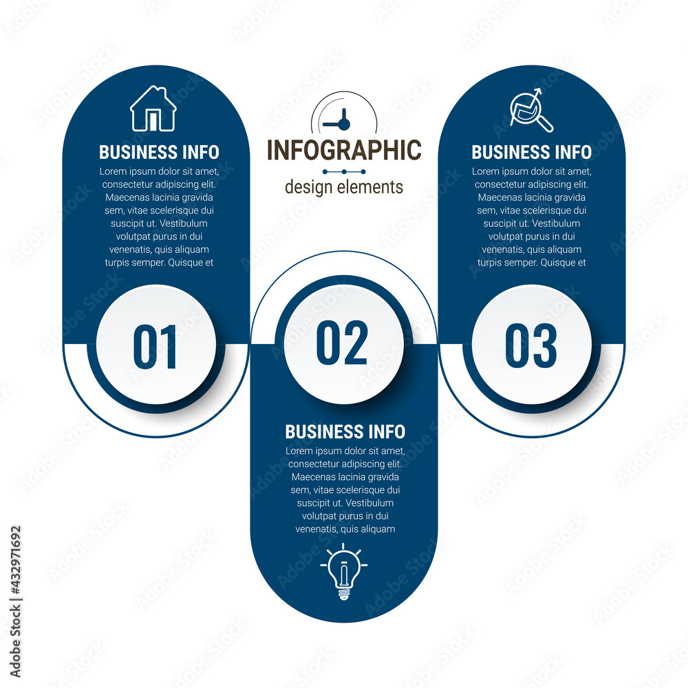 Poster vector illustration infographic design template with icons. can be used for workflow layout, diagram