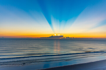 Sunrise Sunbeams Over the Atlantic 