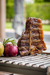 Grilled Meat T Bone Barbecue On Grill BBQ