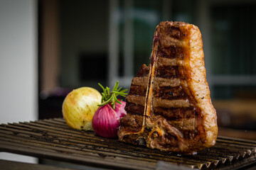 Grilled Meat T Bone Barbecue On Grill BBQ