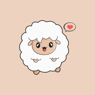 Little sheep are having fun, vector illustration.