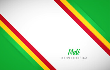 Happy Independence day of Mali with Creative Mali national country flag greeting background