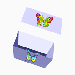 3d box with butterfly decoration