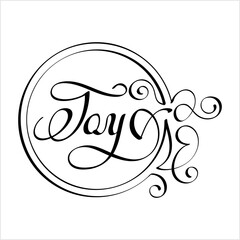 Joy Hand Drawn Pen Ink Style, Joy Word Handwritten, Feeling Of Great Pleasure, Happiness