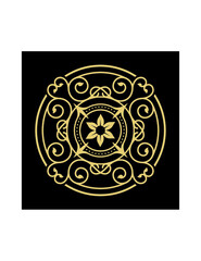 Luxury ornamental mandala design background in gold color 