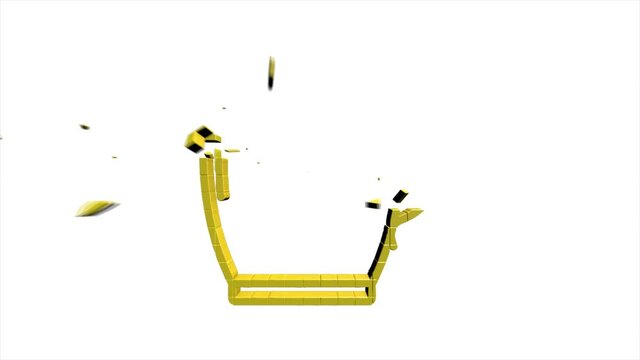Office icon. Web 3D pixel icon set. Office, great design for any purposes. Motion graphics.