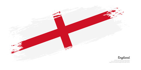Hand painted brush flag of England country with stylish flag on white background