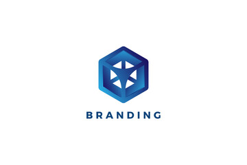 Fototapeta premium Hexagonal link abstract logo design