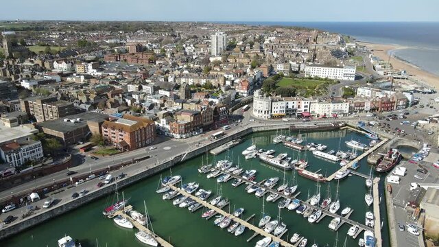 Harbour Pan Aerial Ramsgate Harbour UK Kent .