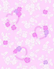 Naklejka premium flower-rose_repeat-Pink