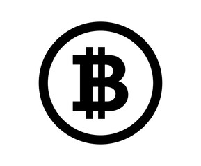 Bitcoin sign icon for internet money. Crypto currency symbol 