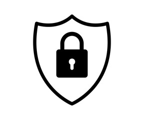 padlock shield pictogram icon logo template.