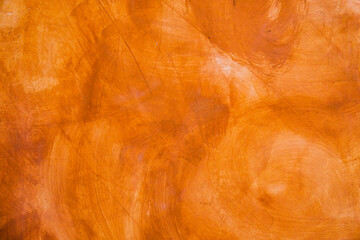 Textured wall brushed painted Background, Abstract Orange Oil Color.