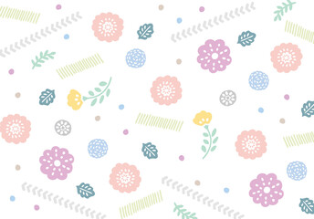 花のかわいい背景イラスト