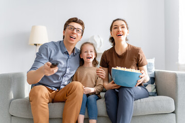 Happy family spending time together.