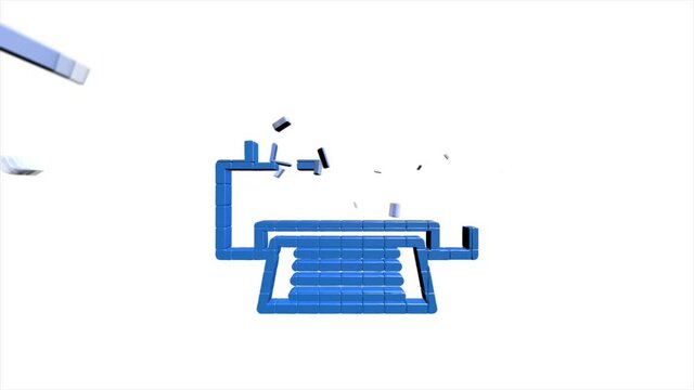 Office icon. Web 3D pixel icon set. Office, great design for any purposes. Motion graphics.