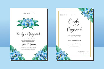 Wedding invitation frame set, floral watercolor hand drawn Orchid Flower design Invitation Card Template