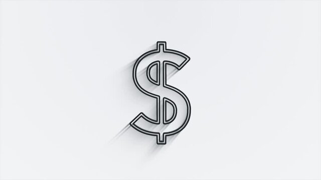 Money, finance, payments. Finance line shadow icon design. outline web icon. Motion graphics.