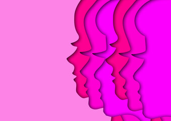 抽象的な女性の横顔のイラスト