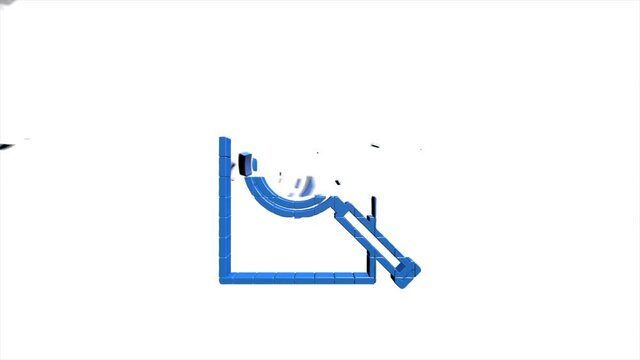 Office icon. Web 3D pixel icon set. Office, great design for any purposes. Motion graphics.