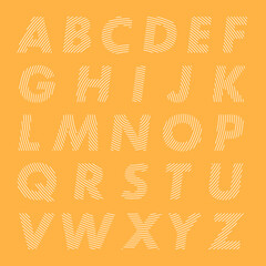 Line art alphabet font minimalist modern style