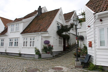 Street scene in the town of Stavanger, Norway.