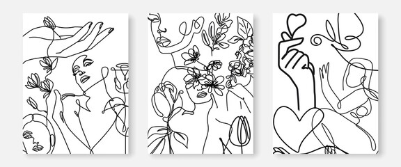 Abstract Prints Set Minimalist Style with Line Art Elements. Minimalist Trendy Contemporary Design Perfect for Wall Art, Prints, Social Media, Posters, Invitations, Branding Design.