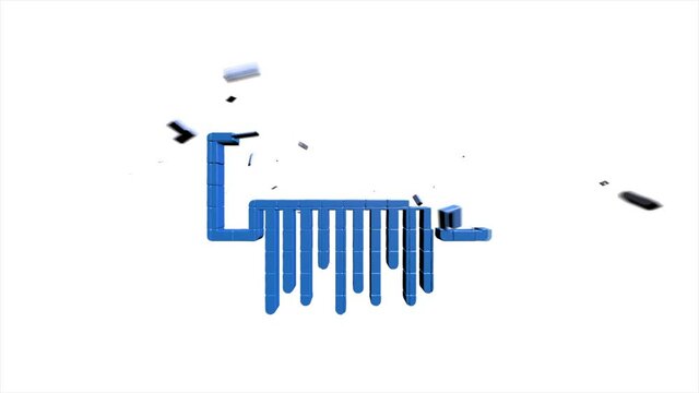 Office icon. Web 3D pixel icon set. Office, great design for any purposes. Motion graphics.