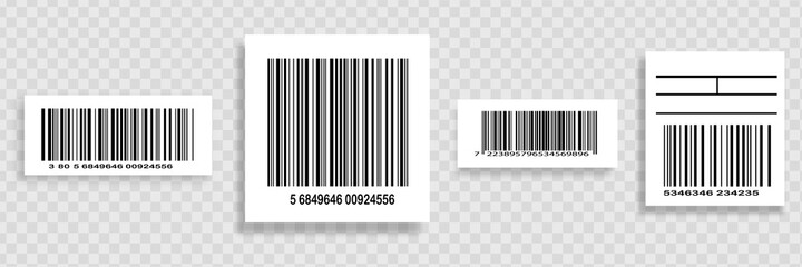 Barcode isolated on transparent background. Vector icon
