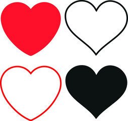 Collection of heart, set of love symbols,Dashed line icon,love symbol,illustrations,vector